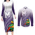 Personalized Manua High School Couples Matching Long Sleeve Bodycon Dress and Long Sleeve Button Shirt Polynesian Tribal Pattern