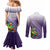Personalized Manua High School Couples Matching Mermaid Dress and Long Sleeve Button Shirt Polynesian Tribal Pattern