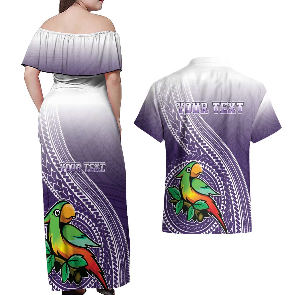 Personalized Manua High School Couples Matching Off Shoulder Maxi Dress and Hawaiian Shirt Polynesian Tribal Pattern LT05 - Polynesian Pride