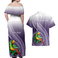 Personalized Manua High School Couples Matching Off Shoulder Maxi Dress and Hawaiian Shirt Polynesian Tribal Pattern LT05 - Polynesian Pride