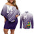 Personalized Manua High School Couples Matching Off Shoulder Short Dress and Long Sleeve Button Shirt Polynesian Tribal Pattern