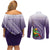 Personalized Manua High School Couples Matching Off Shoulder Short Dress and Long Sleeve Button Shirt Polynesian Tribal Pattern
