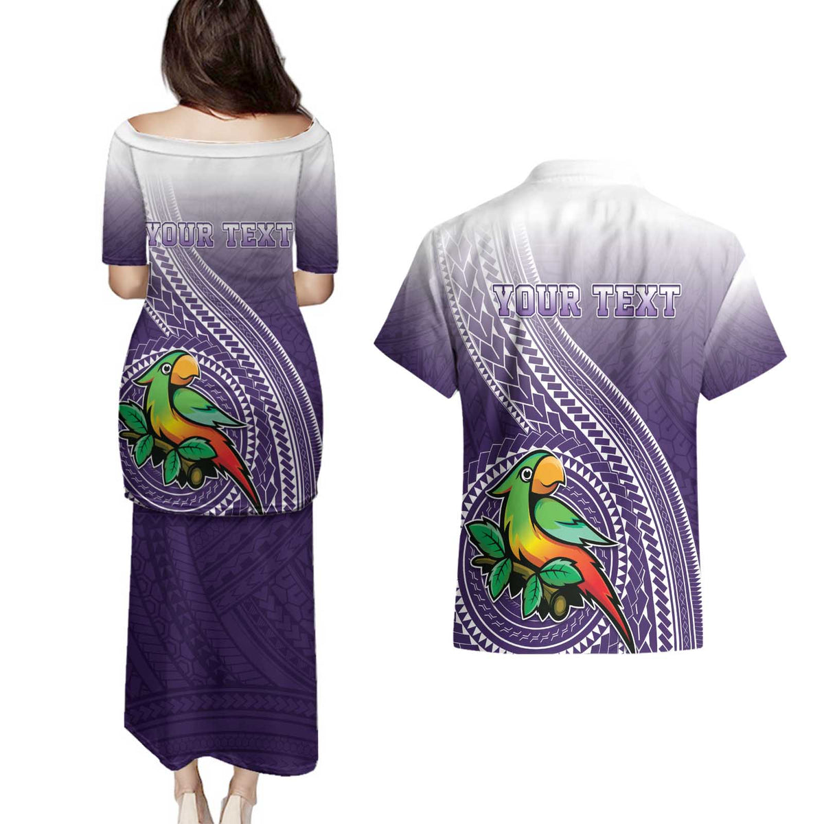 Personalized Manua High School Couples Matching Puletasi and Hawaiian Shirt Polynesian Tribal Pattern LT05 - Polynesian Pride