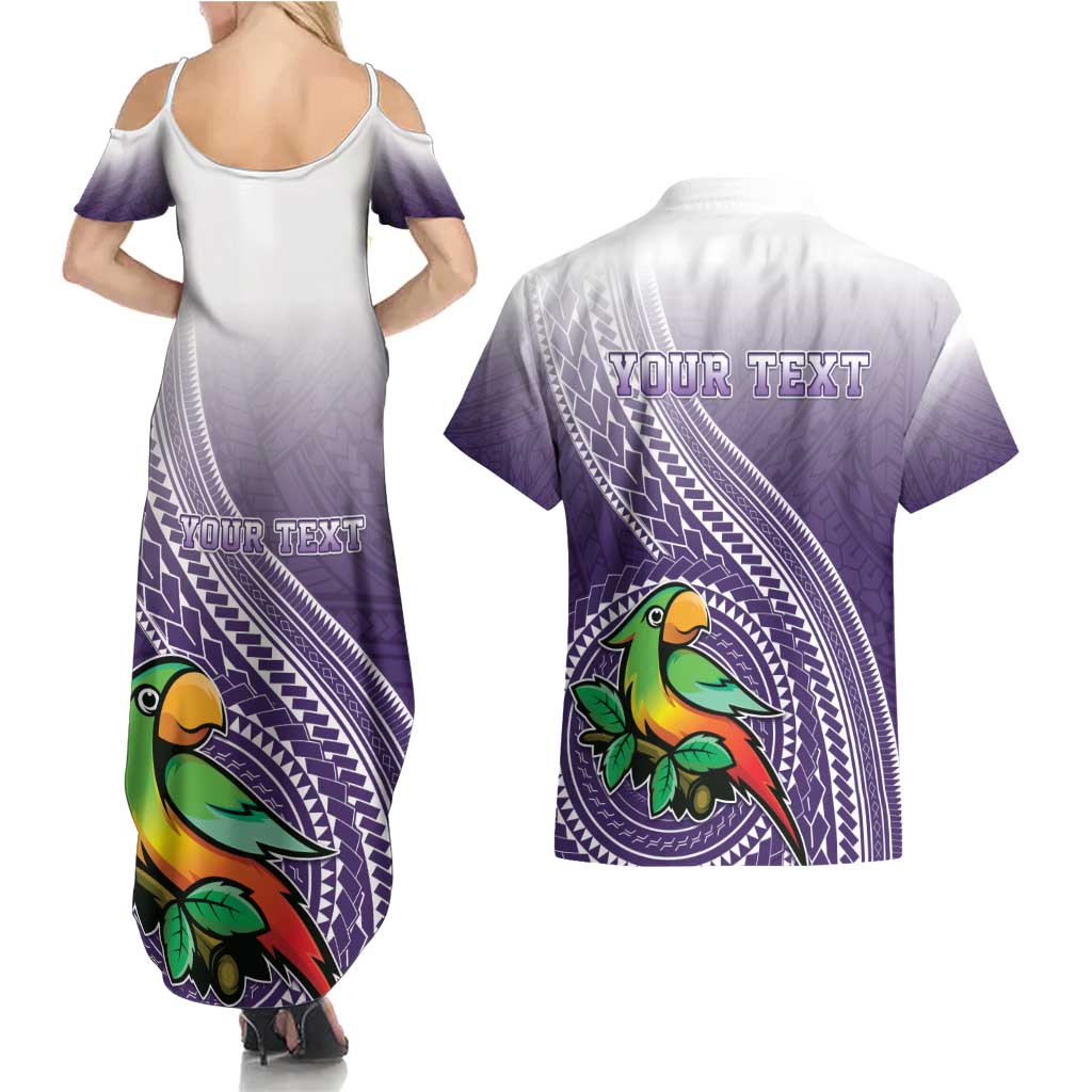 Personalized Manua High School Couples Matching Summer Maxi Dress and Hawaiian Shirt Polynesian Tribal Pattern LT05 - Polynesian Pride