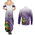 Personalized Manua High School Couples Matching Summer Maxi Dress and Long Sleeve Button Shirt Polynesian Tribal Pattern