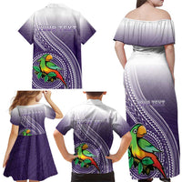 Personalized Manua High School Family Matching Off Shoulder Maxi Dress and Hawaiian Shirt Polynesian Tribal Pattern LT05 - Polynesian Pride