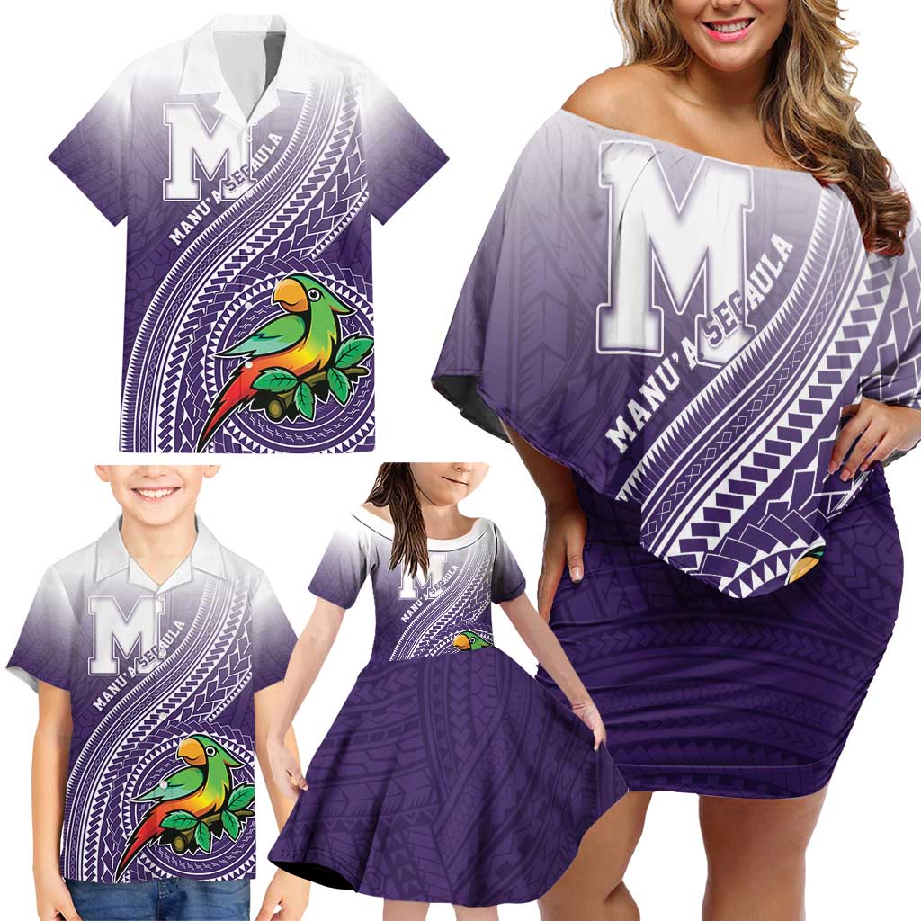 Personalized Manua High School Family Matching Off Shoulder Short Dress and Hawaiian Shirt Polynesian Tribal Pattern LT05 - Polynesian Pride