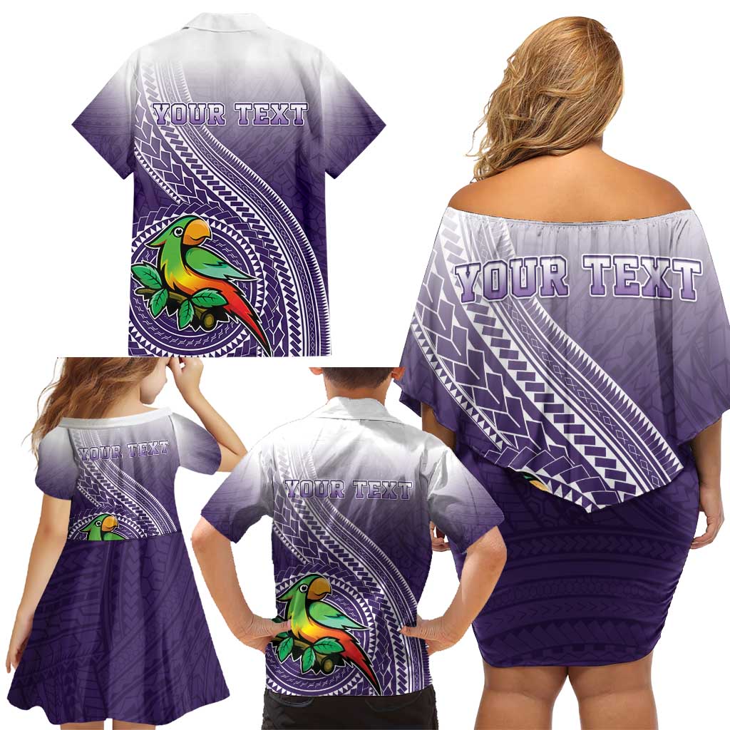 Personalized Manua High School Family Matching Off Shoulder Short Dress and Hawaiian Shirt Polynesian Tribal Pattern LT05 - Polynesian Pride