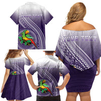 Personalized Manua High School Family Matching Off Shoulder Short Dress and Hawaiian Shirt Polynesian Tribal Pattern LT05 - Polynesian Pride