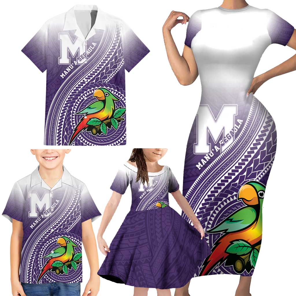Personalized Manua High School Family Matching Short Sleeve Bodycon Dress and Hawaiian Shirt Polynesian Tribal Pattern LT05 - Polynesian Pride