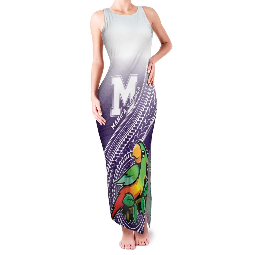 Personalized Manua High School Family Matching Tank Maxi Dress and Hawaiian Shirt Polynesian Tribal Pattern