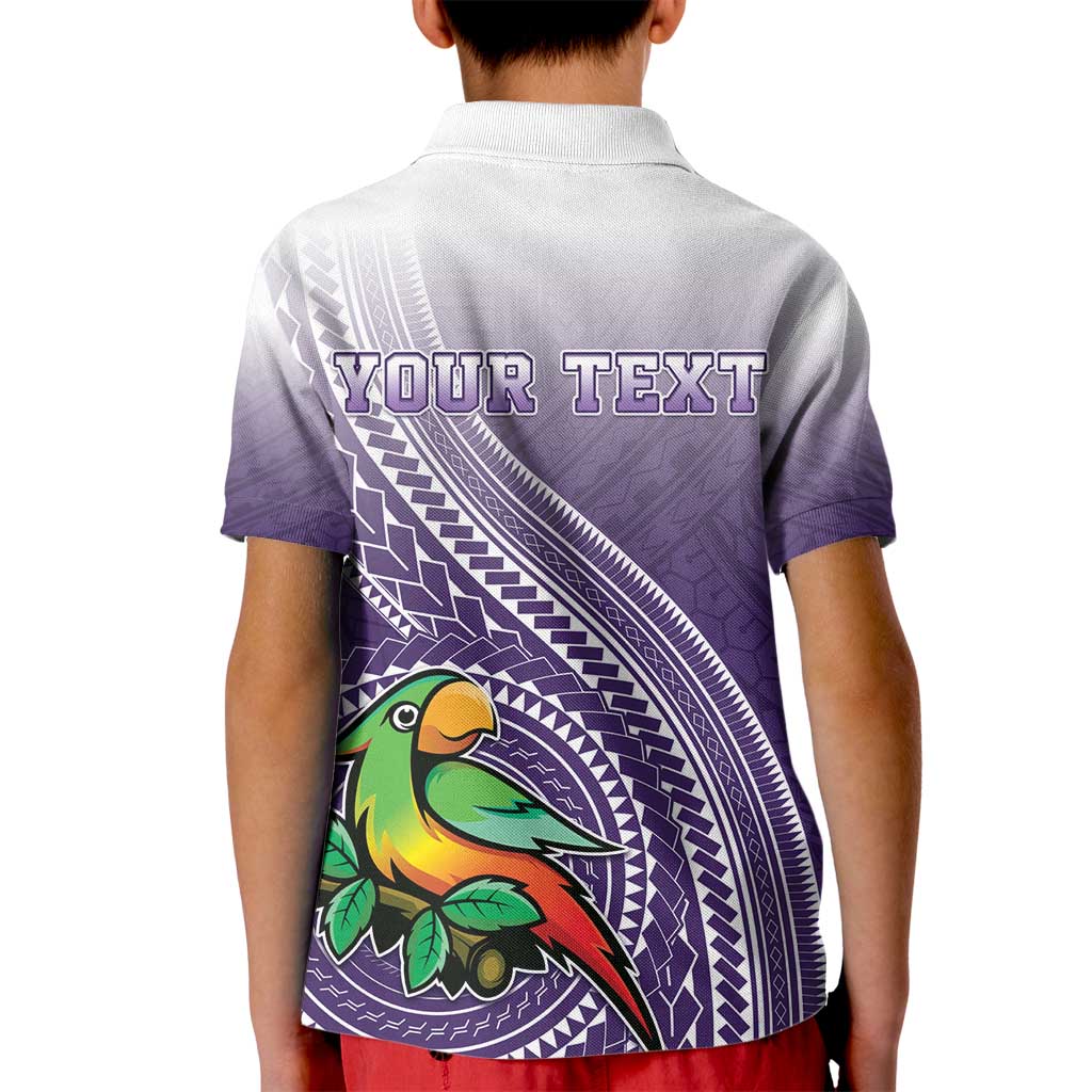 Personalized Manua High School Kid Polo Shirt Polynesian Tribal Pattern