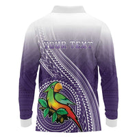 Personalized Manua High School Long Sleeve Polo Shirt Polynesian Tribal Pattern