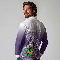 Personalized Manua High School Long Sleeve Polo Shirt Polynesian Tribal Pattern