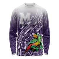 Personalized Manua High School Long Sleeve Shirt Polynesian Tribal Pattern LT05 Unisex Purple - Polynesian Pride