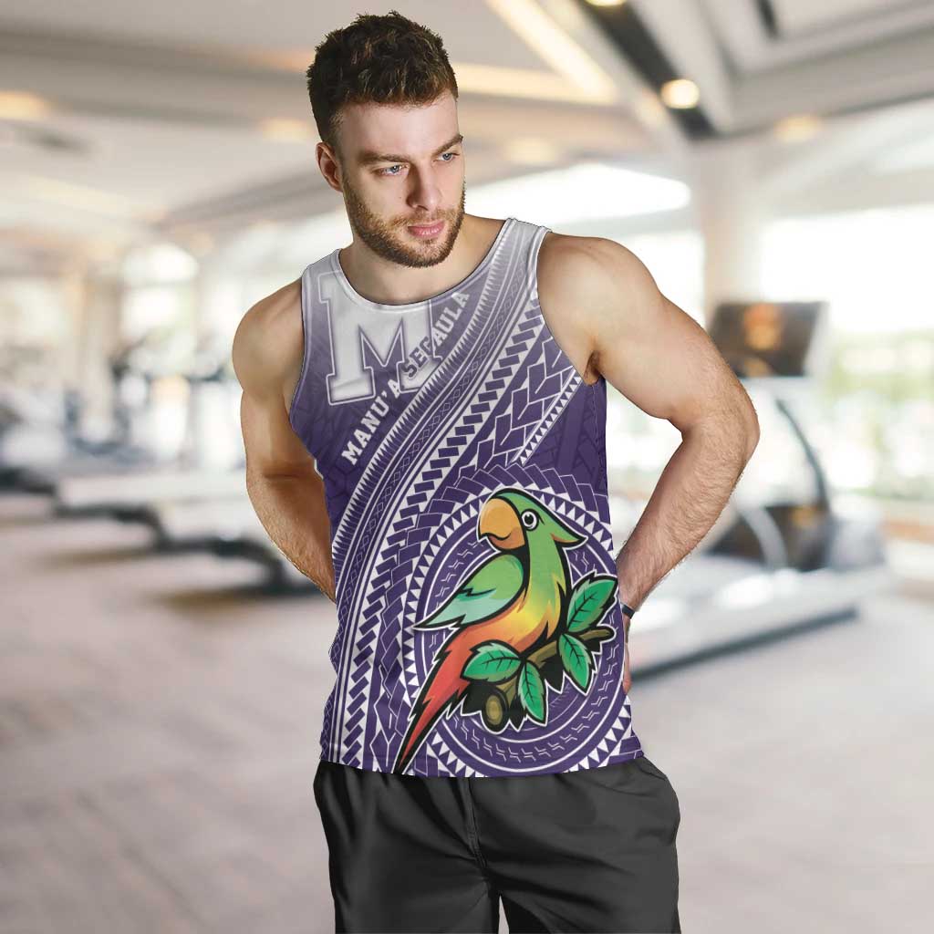 Personalized Manua High School Men Tank Top Polynesian Tribal Pattern LT05 Purple - Polynesian Pride