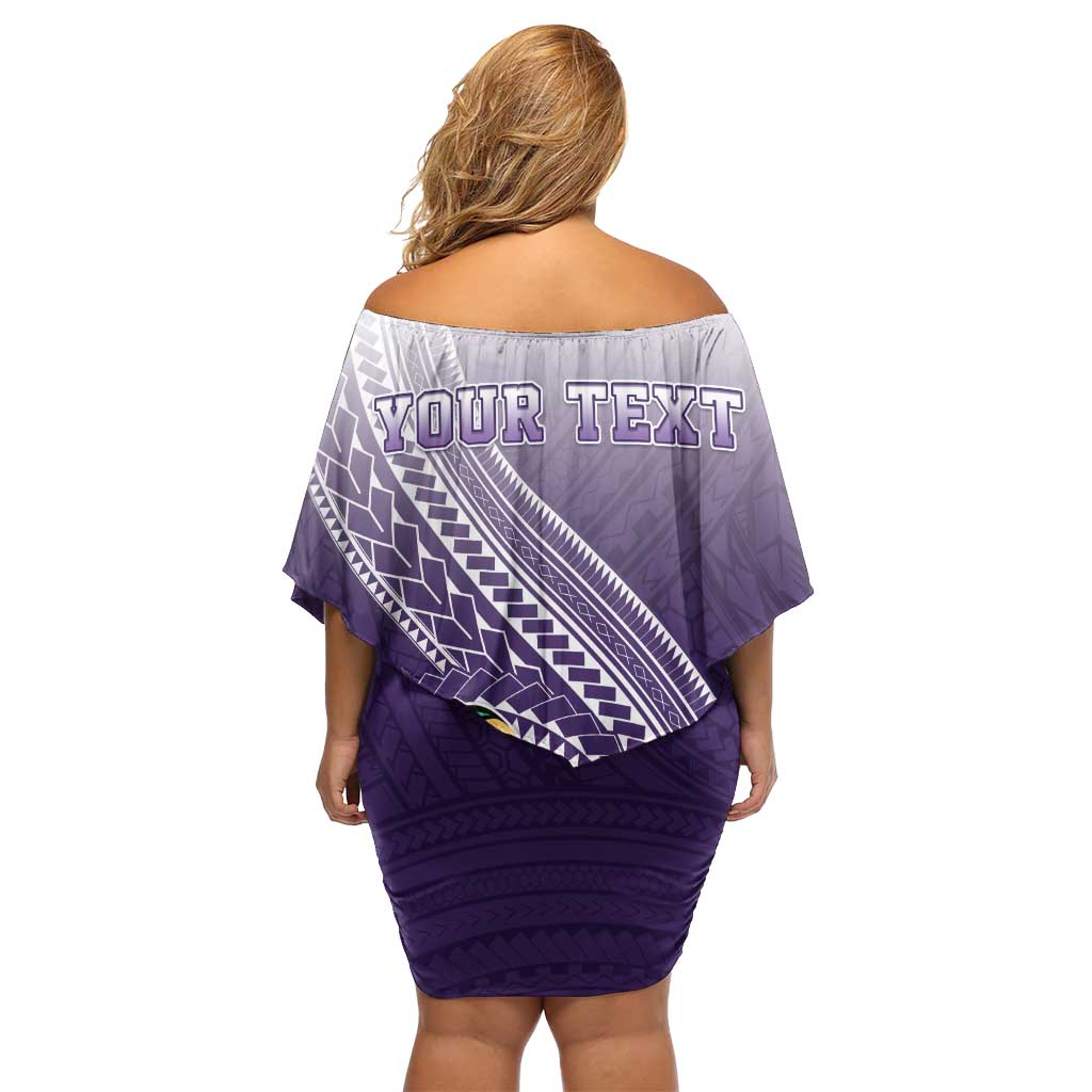 Personalized Manua High School Off Shoulder Short Dress Polynesian Tribal Pattern