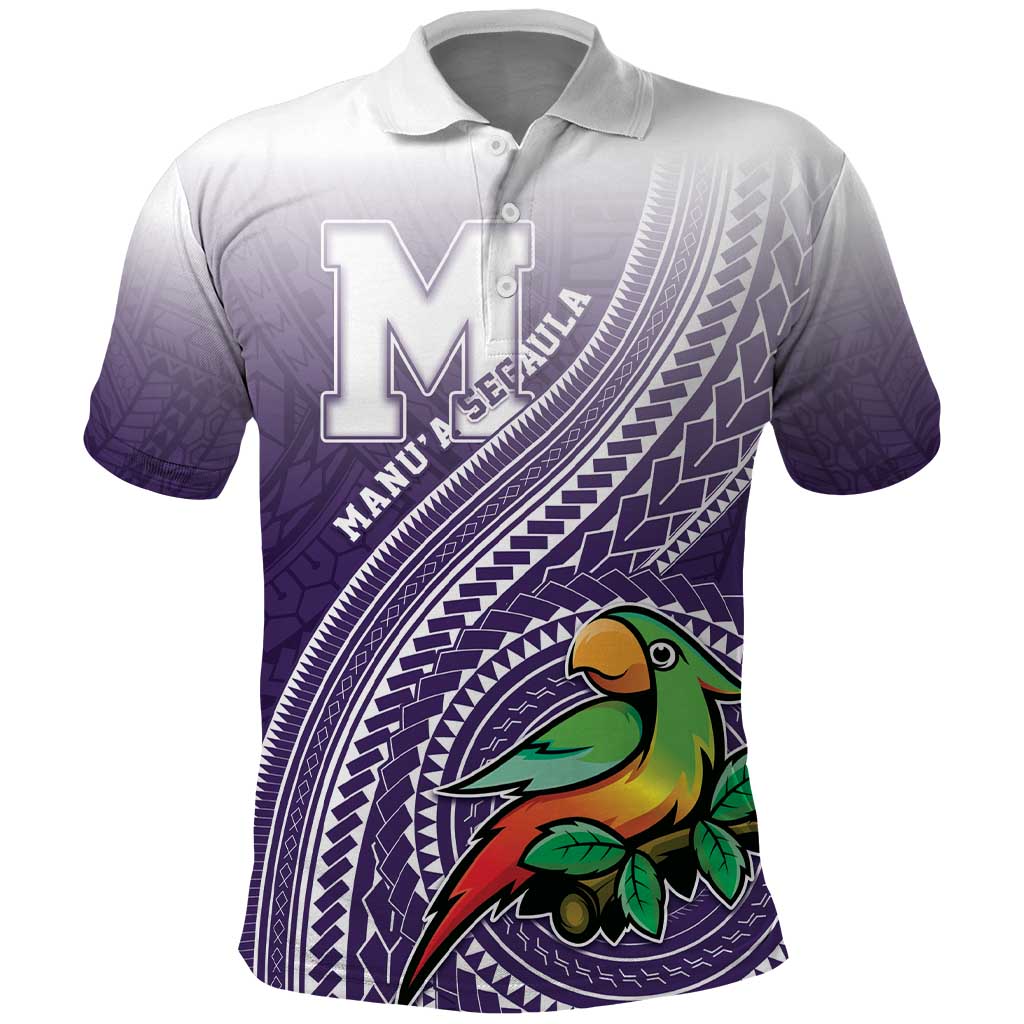 Personalized Manua High School Polo Shirt Polynesian Tribal Pattern