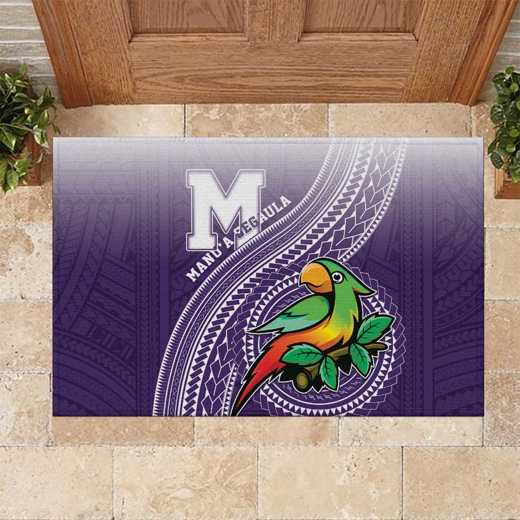 Manua High School Rubber Doormat Polynesian Tribal Pattern