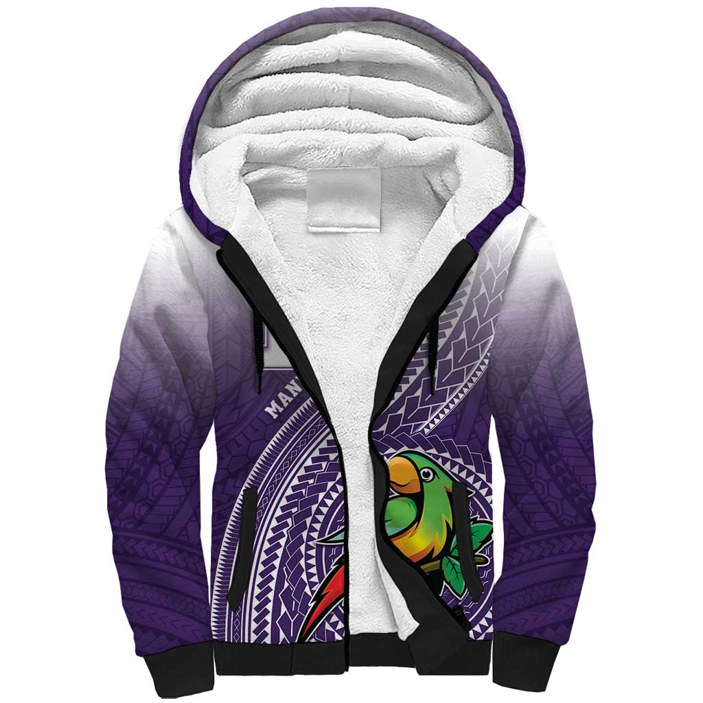 Personalized Manua High School Sherpa Hoodie Polynesian Tribal Pattern LT05 Unisex Purple - Polynesian Pride