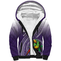 Personalized Manua High School Sherpa Hoodie Polynesian Tribal Pattern LT05 Unisex Purple - Polynesian Pride