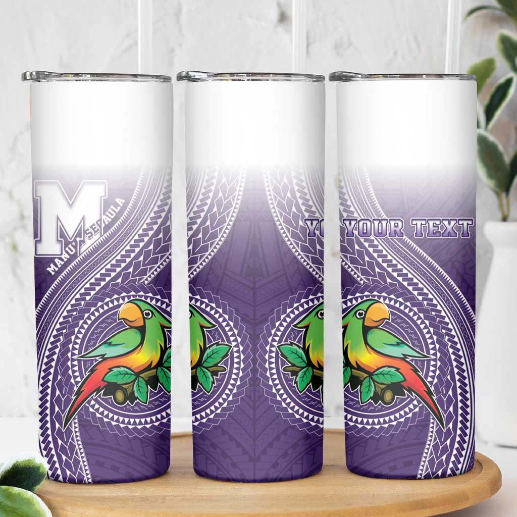 Personalized Manua High School Skinny Tumbler Polynesian Tribal Pattern