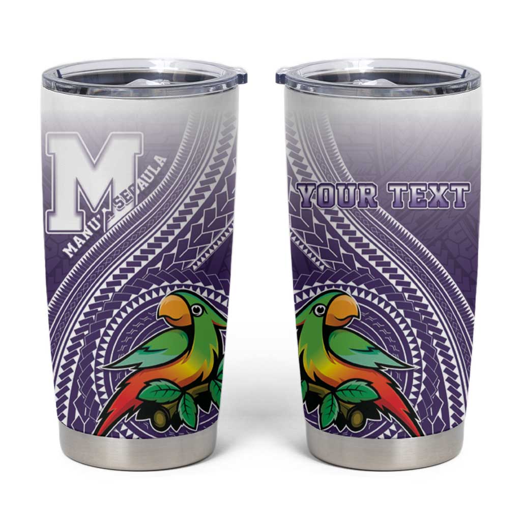 Personalized Manua High School Tumbler Cup Polynesian Tribal Pattern