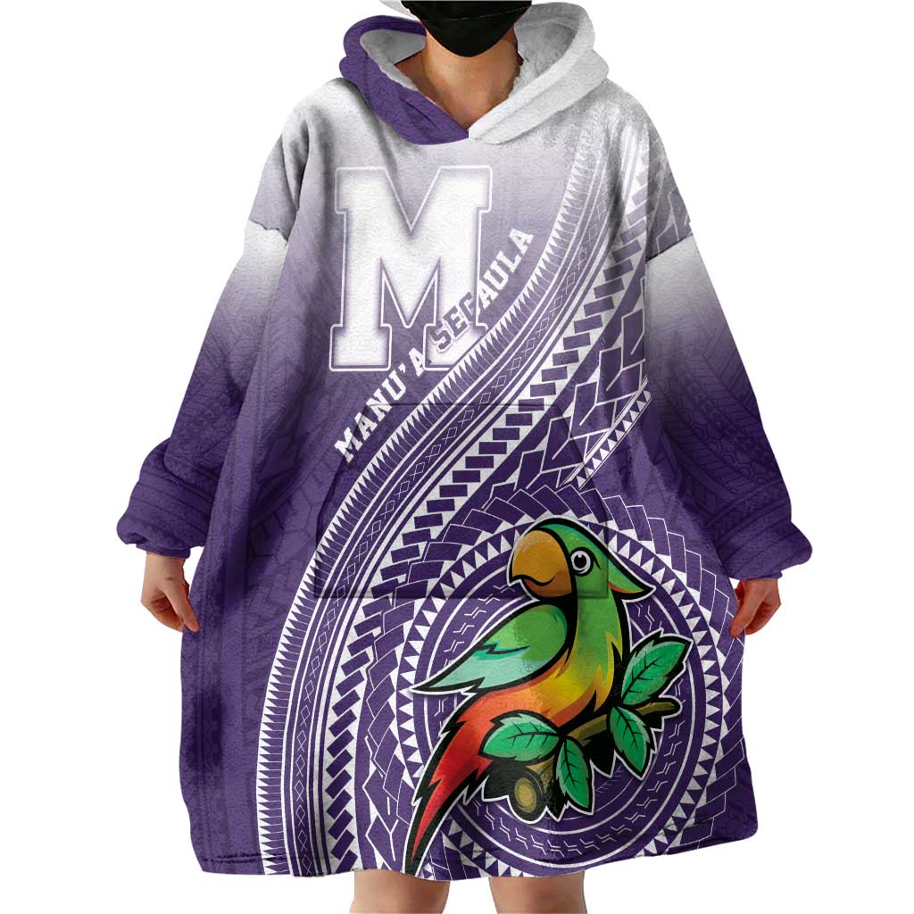 Personalized Manua High School Wearable Blanket Hoodie Polynesian Tribal Pattern LT05 - Polynesian Pride