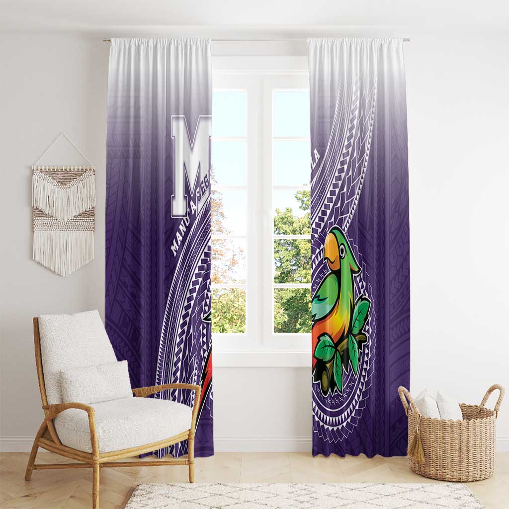 Manua High School Window Curtain Polynesian Tribal Pattern