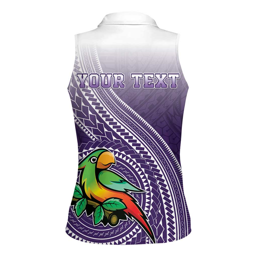 Personalized Manua High School Women Sleeveless Polo Shirt Polynesian Tribal Pattern