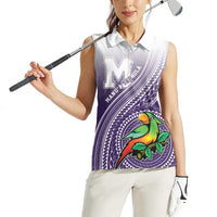 Personalized Manua High School Women Sleeveless Polo Shirt Polynesian Tribal Pattern