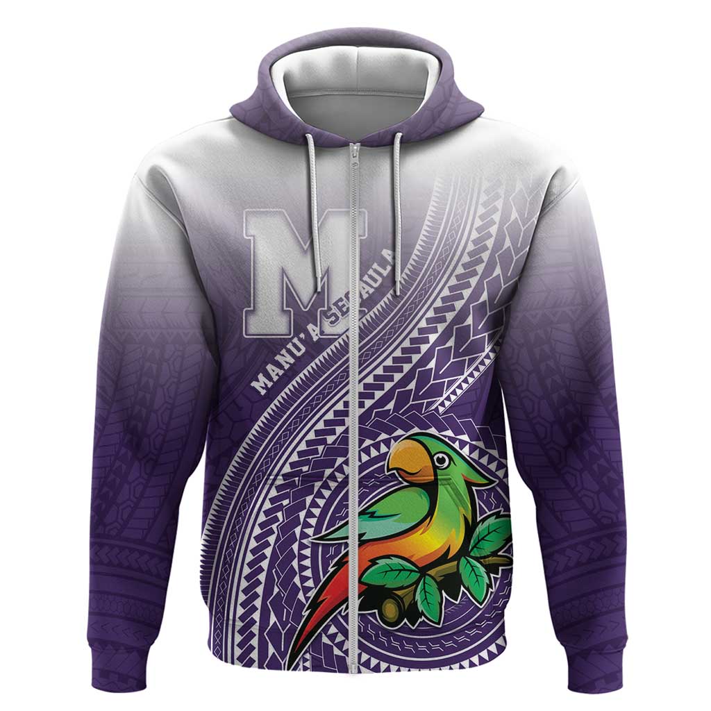 Personalized Manua High School Zip Hoodie Polynesian Tribal Pattern