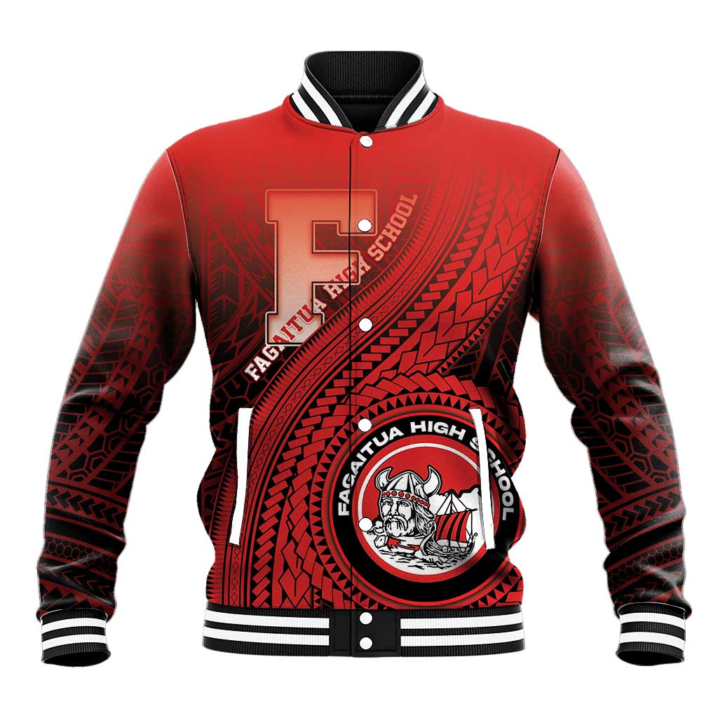 Personalized Fagaitua High School Baseball Jacket Polynesian Tribal Pattern