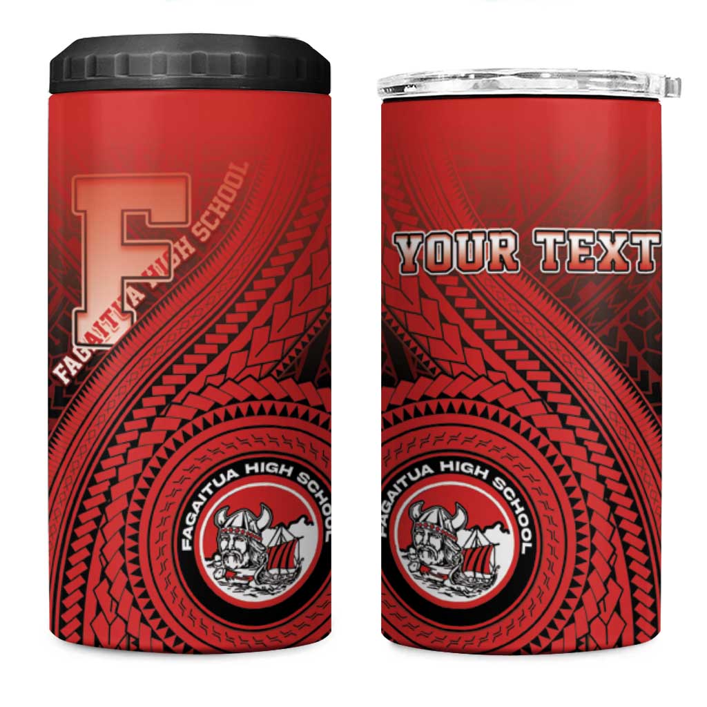 Personalized Fagaitua High School 4 in 1 Can Cooler Tumbler Polynesian Tribal Pattern LT05 One Size: 16 oz Red - Polynesian Pride