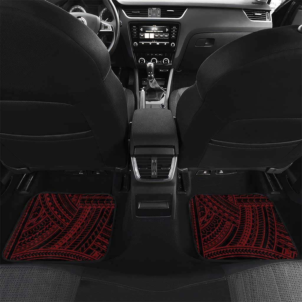 Fagaitua High School Car Mats Polynesian Tribal Pattern LT05 Set 2pcs - Back Red - Polynesian Pride