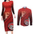 Personalized Fagaitua High School Couples Matching Long Sleeve Bodycon Dress and Long Sleeve Button Shirt Polynesian Tribal Pattern