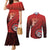 Personalized Fagaitua High School Couples Matching Mermaid Dress and Long Sleeve Button Shirt Polynesian Tribal Pattern