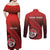 Personalized Fagaitua High School Couples Matching Off Shoulder Maxi Dress and Long Sleeve Button Shirt Polynesian Tribal Pattern