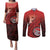 Personalized Fagaitua High School Couples Matching Puletasi and Long Sleeve Button Shirt Polynesian Tribal Pattern