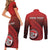 Personalized Fagaitua High School Couples Matching Short Sleeve Bodycon Dress and Long Sleeve Button Shirt Polynesian Tribal Pattern