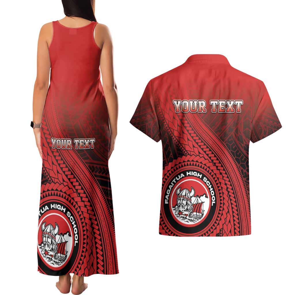 Personalized Fagaitua High School Couples Matching Tank Maxi Dress and Hawaiian Shirt Polynesian Tribal Pattern LT05 - Polynesian Pride
