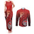 Personalized Fagaitua High School Couples Matching Tank Maxi Dress and Long Sleeve Button Shirt Polynesian Tribal Pattern