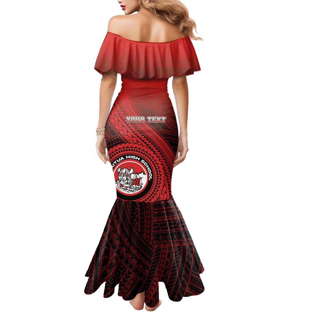 Personalized Fagaitua High School Family Matching Mermaid Dress and Hawaiian Shirt Polynesian Tribal Pattern