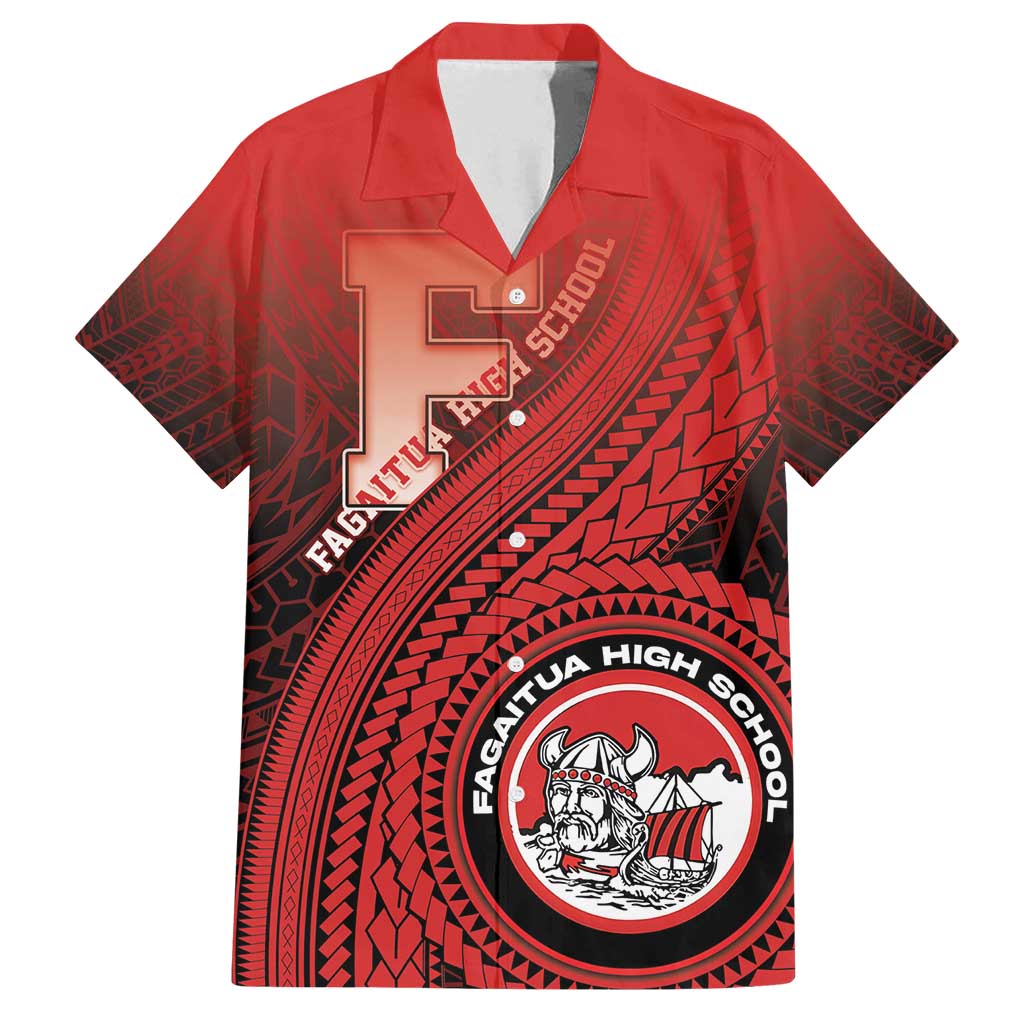 Personalized Fagaitua High School Family Matching Off Shoulder Maxi Dress and Hawaiian Shirt Polynesian Tribal Pattern