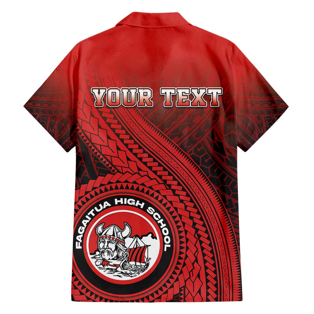 Personalized Fagaitua High School Family Matching Off Shoulder Short Dress and Hawaiian Shirt Polynesian Tribal Pattern