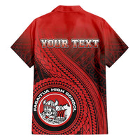 Personalized Fagaitua High School Family Matching Off Shoulder Short Dress and Hawaiian Shirt Polynesian Tribal Pattern