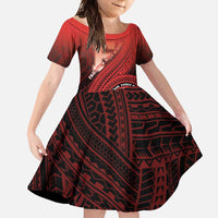 Personalized Fagaitua High School Family Matching Short Sleeve Bodycon Dress and Hawaiian Shirt Polynesian Tribal Pattern