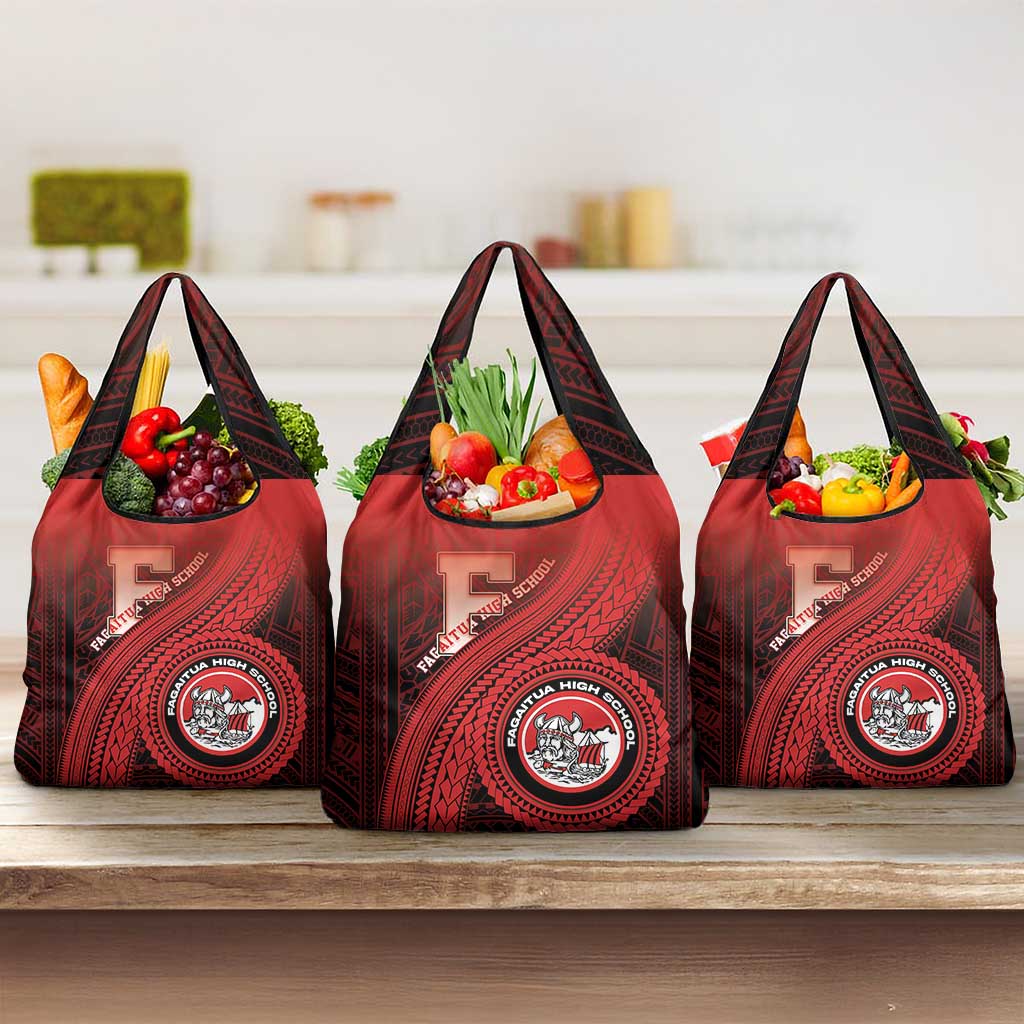 Fagaitua High School Grocery Bag Polynesian Tribal Pattern LT05 3-pack One Size Red - Polynesian Pride