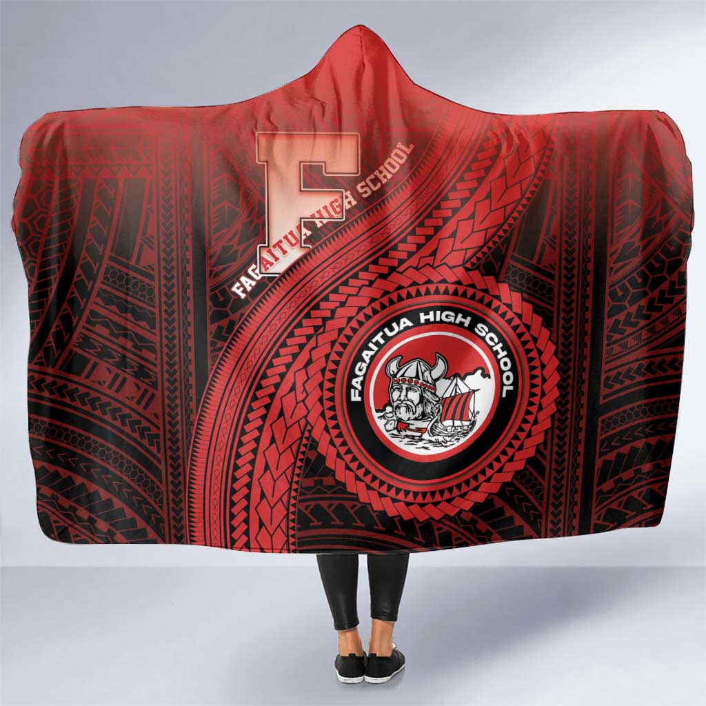 Fagaitua High School Hooded Blanket Polynesian Tribal Pattern