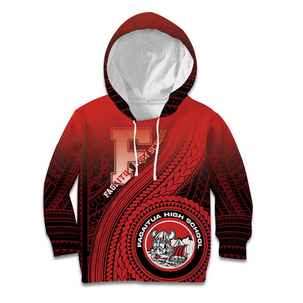 Personalized Fagaitua High School Kid Hoodie Polynesian Tribal Pattern